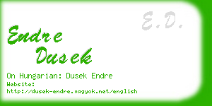 endre dusek business card